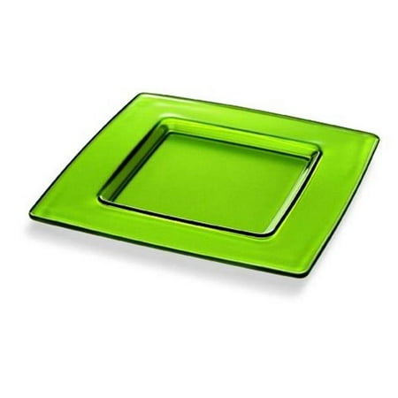 Majestic Gifts E60177-D 13 x 13 in. Madison Glass Charger Green