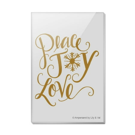 Peace Joy Love Christmas Rectangle Acrylic Fridge Refrigerator Magnet