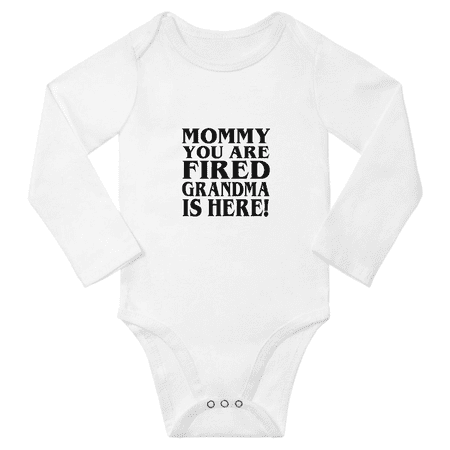 Mommy You Are Fired Grandma Is Here! Funny Announcement Baby Long Sleeve Jumpsuits Unisex (White 6M)
Mommy You Are Fired Grandma Is Here! Funny Announcement Baby Long Sleeve Jumpsuits Unisex (White 6M)