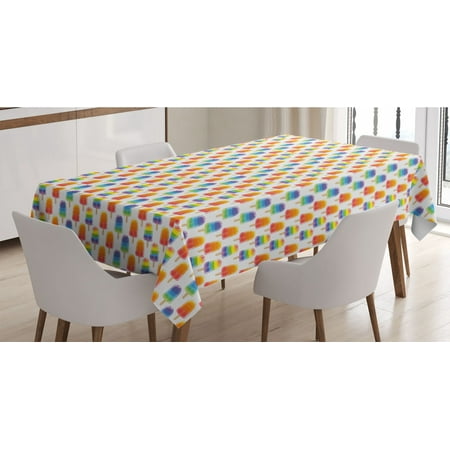 Ice Cream Tablecloth Orange and Rainbow Colored Sugary Treats Popsicles Tooth Theme Pattern Rectangle Satin Table Cover Accent for Dining Room and Kitchen 52 X 70 Multicolor by Ambesonne
Ice Cream Tablecloth Orange and Rainbow Colored Sugary Treats Popsicles Tooth Theme Pattern Rectangle Satin Table Cover Accent for Dining Room and Kitchen 52 X 70 Multicolor by Ambesonne