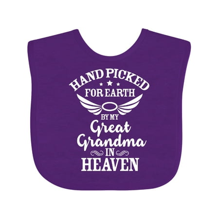 Inktastic Handpicked for Earth by My Great Grandma in Heaven Gift Baby Boy or Baby Girl Bib
Inktastic Handpicked for Earth by My Great Grandma in Heaven Gift Baby Boy or Baby Girl Bib