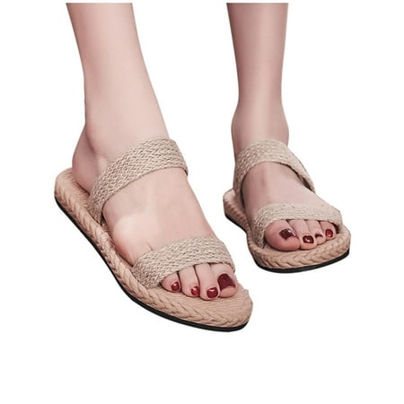 Summer Ladies Breathable Cloth Slippers Sandals Casual Flat Women s Shoes