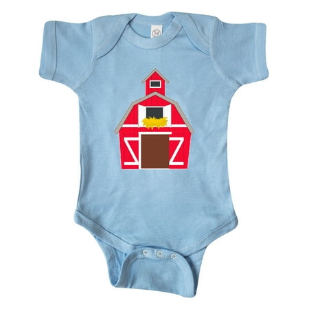 Inktastic Farming Large Red Barn with Hay Gift Baby Boy or Baby Girl Bodysuit