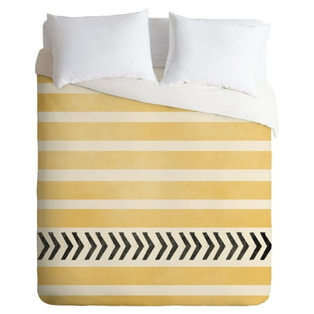 Allyson Johnson Yellow Stripes And Arrows Duvet Cover by Deny Designs