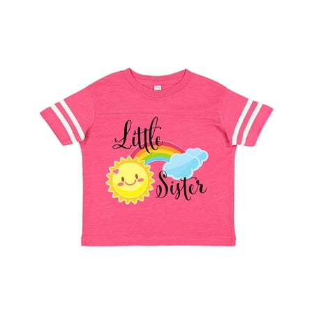 Inktastic Little Sister- sun and rainbow Gift Toddler Toddler Girl T-Shirt