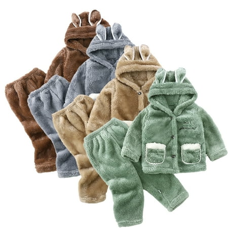 KYAIGUO Toddler Infant Fleece Pjs 2 PCS Set for Kids Thickened Plush Coat & Pants Hooded Outerwear for Boys Girls 1-12 Y
KYAIGUO Toddler Infant Fleece Pjs 2 PCS Set for Kids Thickened Plush Coat & Pants Hooded Outerwear for Boys Girls 1-12 Y