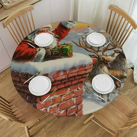 Tllo0ord Vintage Christmas Santa Reindeer Round Fitted Tablecloth Round Table Cover with Elastic Edge Circle Table Cloths for Outdoor Party Patio Kitchen Holiday Decor Fit for Table 46 -50
Tllo0ord Vintage Christmas Santa Reindeer Round Fitted Tablecloth Round Table Cover with Elastic Edge Circle Table Cloths for Outdoor Party Patio Kitchen Holiday Decor Fit for Table 46 -50