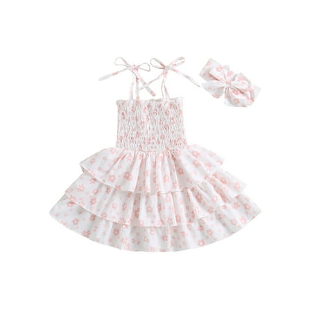 Sunisery Toddler Kids Girls Dress Floral Tie Knot Straps Sleeveless Sling Dress Summer Casual Dress with Headband Pink 12-18 Months
Sunisery Toddler Kids Girls Dress Floral Tie Knot Straps Sleeveless Sling Dress Summer Casual Dress with Headband Pink 12-18 Months
