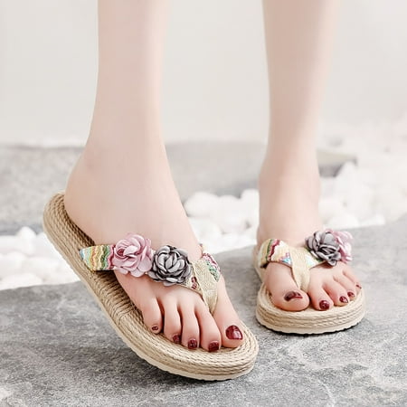 Tangnade Womens Slippers Weave Beach Breathable Sandals Home Slipper Flowers Flip-Flops Flat Shoes
Tangnade Womens Slippers Weave Beach Breathable Sandals Home Slipper Flowers Flip-Flops Flat Shoes