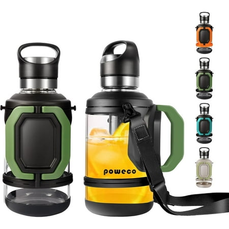 64 Oz Glass Water Bottles With Handle And Strap Half Gallon Glass Water Bottle Wide Mouth Large Glass Tumbler With Infuser For Gym Sports Workouts And Daily Use (Green)
64 Oz Glass Water Bottles With Handle And Strap Half Gallon Glass Water Bottle Wide Mouth Large Glass Tumbler With Infuser For Gym Sports Workouts And Daily Use (Green)