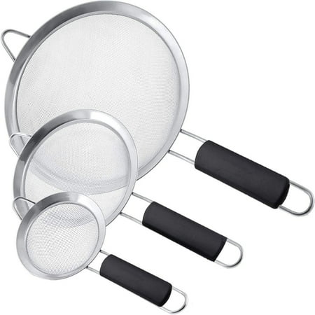 PEACNNG Stainless Steel Fine Mesh Strainers. Set of 3 Graduated Sizes Strainer Wire Sieve with Insulated Handle for Kitchen Cooking Food Preparation. Premium Stainless Steel Lightweight
PEACNNG Stainless Steel Fine Mesh Strainers. Set of 3 Graduated Sizes Strainer Wire Sieve with Insulated Handle for Kitchen Cooking Food Preparation. Premium Stainless Steel Lightweight