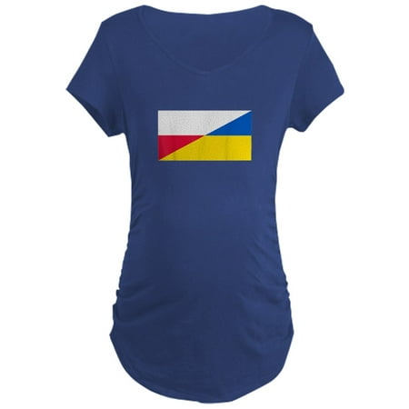 CafePress - Polish Support For Ukraine Ukrai Maternity T Shirt - Maternity Dark T-Shirt