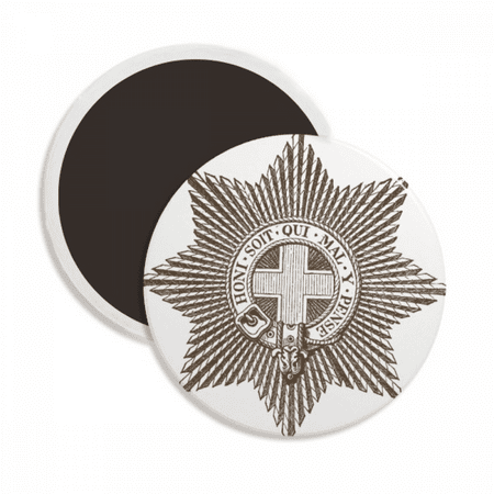 Baroque Art Black White Star Belt Round Ceracs Fridge Magnet Keepsake Decoration