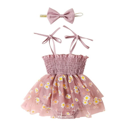 Girls Sleeveless Floral Prints Romper Tulle Bodysuit Dress Headbands Outfits Birthday Clothes for Baby Girls Baby All
Girls Sleeveless Floral Prints Romper Tulle Bodysuit Dress Headbands Outfits Birthday Clothes for Baby Girls Baby All