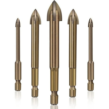 5 PCS Efficient Universal Drilling Tool Hex Tile Drill Bits Set Concrete Drill Bit Masonry Drill Bit Set (Copper)
5 PCS Efficient Universal Drilling Tool Hex Tile Drill Bits Set Concrete Drill Bit Masonry Drill Bit Set (Copper)