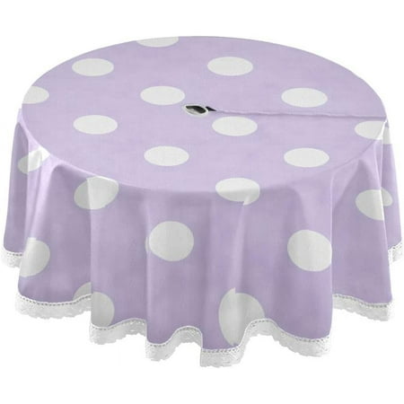 SKYSONIC Purple White Dots Outdoor Round Tablecloth Waterproof Stain-Resistant Non-Slip Circular Tablecloth 60 Inch with Umbrella Hole and Zipper for Tabletop Backyard Party BBQ Decor
SKYSONIC Purple White Dots Outdoor Round Tablecloth Waterproof Stain-Resistant Non-Slip Circular Tablecloth 60 Inch with Umbrella Hole and Zipper for Tabletop Backyard Party BBQ Decor