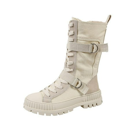 COOTELILI Women Nakle Boots Canvas Round Toe Mid Heel Boots For Woman Fashion Platform Lace Up Shoes Botas Mujer Size 35-40
COOTELILI Women Nakle Boots Canvas Round Toe Mid Heel Boots For Woman Fashion Platform Lace Up Shoes Botas Mujer Size 35-40