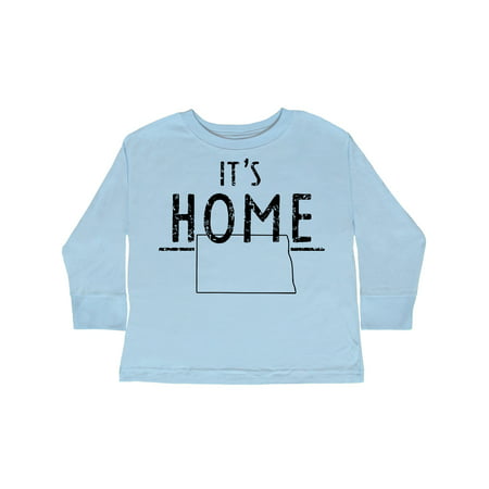

Inktastic It s Home- State of North Dakota Outline Distressed Text Gift Toddler Boy or Toddler Girl Long Sleeve T-Shirt