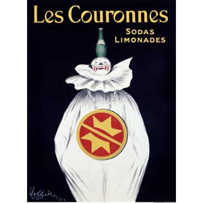 ArteHouse Fine Art Print "Les Couronnes Lemonade Soda" by Artist Leonetto Cappiello, Archival Paper, 44" x 60"