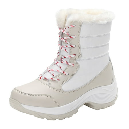 Women s Ladies Lace Up Wedge Warm Comfortable Snow Boots For Womens Shoes