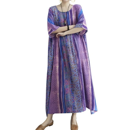 Andoer Women Loose Dress Vintage Floral Print Pockets Half Sleeve Oversized Holiday Boho Casual Robes
Andoer Women Loose Dress Vintage Floral Print Pockets Half Sleeve Oversized Holiday Boho Casual Robes