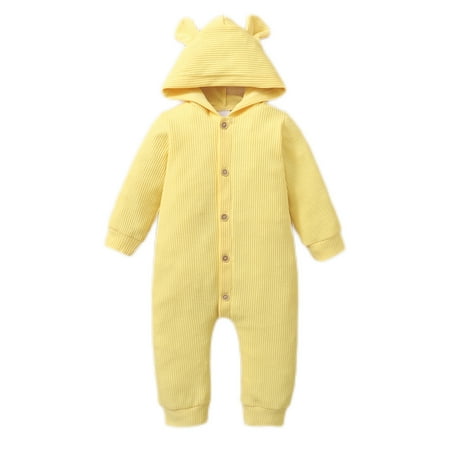 NZRVAWS Newborn Baby Boys Romper Jumpsuit Onesies Bodysuit Solid Color Long Sleeve Single Hoodie Breasted Design Romper 6-9 Months Yellow
NZRVAWS Newborn Baby Boys Romper Jumpsuit Onesies Bodysuit Solid Color Long Sleeve Single Hoodie Breasted Design Romper 6-9 Months Yellow