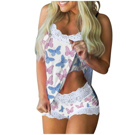 Women Lingerie Women Print Pajamas Sleeveless Lace Cami Shorts Lingerie Sleepwear Set
Women Lingerie Women Print Pajamas Sleeveless Lace Cami Shorts Lingerie Sleepwear Set