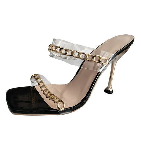 Follure Girl women s casual shoes Women Sexy Peep Toe Slippers Ladies Squared Toe Chain High Heels Shoes Black 37
Follure Girl women s casual shoes Women Sexy Peep Toe Slippers Ladies Squared Toe Chain High Heels Shoes Black 37