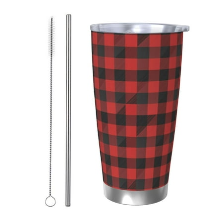 Fuzoiu Red Black Plaid Print 20oz Tumbler Stainless Steel Vacuum Insulated Car Cup Insulated Coffee Mug Travel Mug with Lid Thermal Cup for Outdoor-Straw Two-piece Set
Fuzoiu Red Black Plaid Print 20oz Tumbler Stainless Steel Vacuum Insulated Car Cup Insulated Coffee Mug Travel Mug with Lid Thermal Cup for Outdoor-Straw Two-piece Set