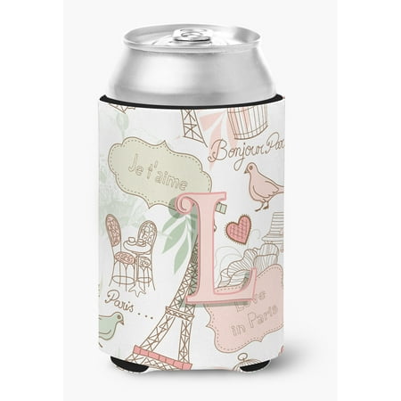 Letter L Love in Paris Pink Can or Bottle Hugger 
Letter L Love in Paris Pink Can or Bottle Hugger