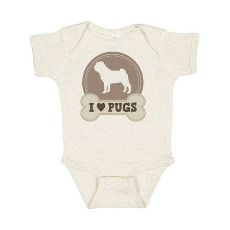 Inktastic Pug Dog - I Love Pugs Gift Baby Boy or Baby Girl Bodysuit