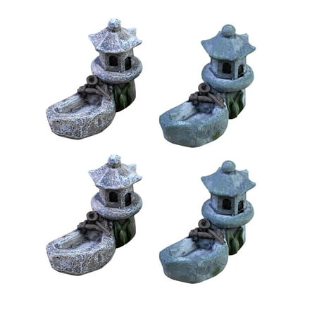 TOYMYTOY 4pcs Miniature Pool Tower Mini Ornament Plant Resin Decoration for Garden