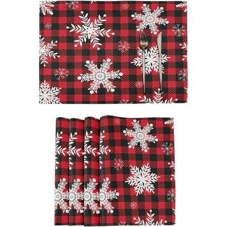 Buffalo Plaid Snowflakes Placemats Set of 4 Winter Christmas Table Mats Burlap Placemat Washable Non-Slip Heat Resistant Place Mats for Party Kitchen Dining Decorations 12 X 18 Inch
Buffalo Plaid Snowflakes Placemats Set of 4 Winter Christmas Table Mats Burlap Placemat Washable Non-Slip Heat Resistant Place Mats for Party Kitchen Dining Decorations 12 X 18 Inch