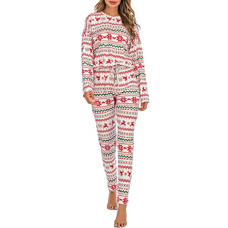 Frecoccialo Women s Sleepwear Christmas Pajamas Suit Snowflake Elk Print Elastic Home Clothes
Frecoccialo Women s Sleepwear Christmas Pajamas Suit Snowflake Elk Print Elastic Home Clothes
