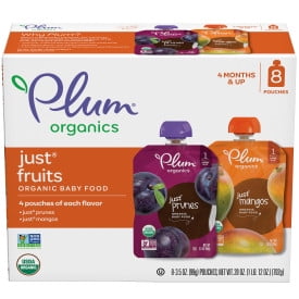 Plum Organics Stage 1 Organic Baby Food, Just Fruits Variety Pack, 3.5 Ounce Pouch (Pack of 8)