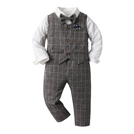Infant Boys Casual Outfit Sets Boys Clothes Long Sleeve Shirt Plaid Shirt Tops Pants Coat With Tie 4Pcs Child Gentleman Soft Kids Clothes Cute Children s Suit Bronze 18-24 Months
Infant Boys Casual Outfit Sets Boys Clothes Long Sleeve Shirt Plaid Shirt Tops Pants Coat With Tie 4Pcs Child Gentleman Soft Kids Clothes Cute Children s Suit Bronze 18-24 Months