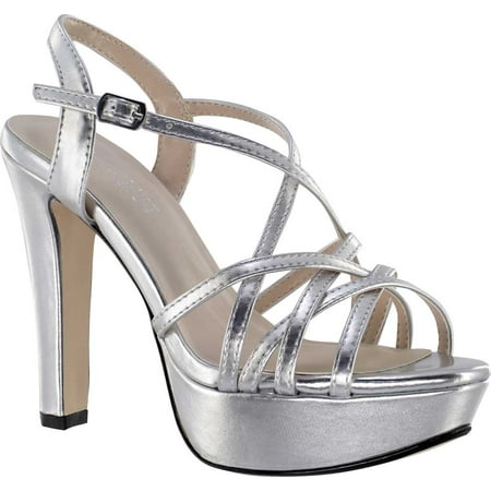 Women s Touch Ups Wren Strappy Sandal Silver Metallic Synthetic 10 M