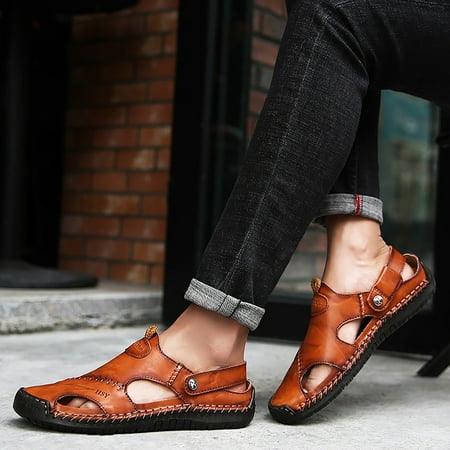 Shldybc Sandals for Men Summer Men s Sandals Men s Trendy Leather Beach Shoes Shoes Sewing Shoes Summer Savings Clearance
Shldybc Sandals for Men Summer Men s Sandals Men s Trendy Leather Beach Shoes Shoes Sewing Shoes Summer Savings Clearance