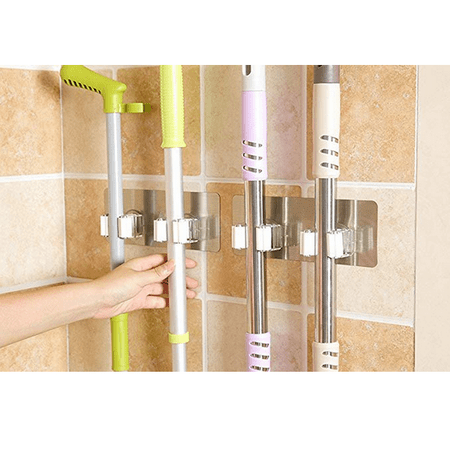 Mop Holder 2 pcs Broom Mop Holder Self Adhesive Wall Mount Tools Storage Organizer for Kitchen and Bathroom
Mop Holder 2 pcs Broom Mop Holder Self Adhesive Wall Mount Tools Storage Organizer for Kitchen and Bathroom