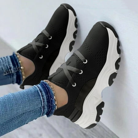 Aayomet Women s Fashion Sneakers Ladies Fashion Solid Color Breathable Mesh Knitted Lace Up Thick Sole Casual Sports Shoes Black 9
Aayomet Women s Fashion Sneakers Ladies Fashion Solid Color Breathable Mesh Knitted Lace Up Thick Sole Casual Sports Shoes Black 9