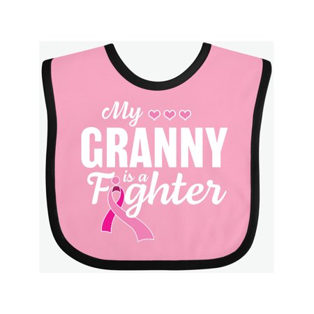 Inktastic Breast Cancer Awareness My Granny is a Fighter Gift Baby Boy or Baby Girl Bib