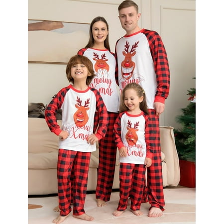 SYNPOS Family Matching Christmas Pajamas Sets Dad Mom Kids Deer Plaid Printing Parent-child Fitted Cotton Soft Two-piece Pajamas Outfits
SYNPOS Family Matching Christmas Pajamas Sets Dad Mom Kids Deer Plaid Printing Parent-child Fitted Cotton Soft Two-piece Pajamas Outfits