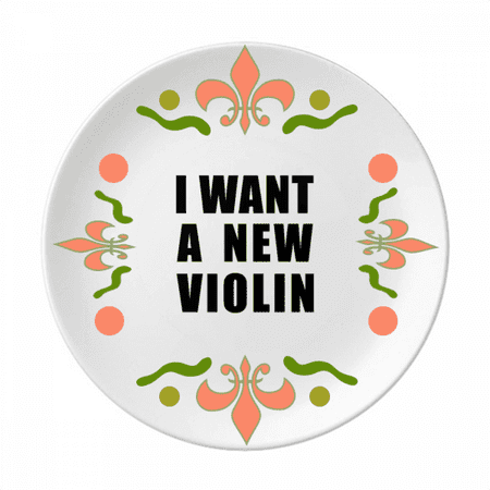 I Want A New Violin Art Deco Fashion Flower Ceramics Plate Tableware Dinner Dish