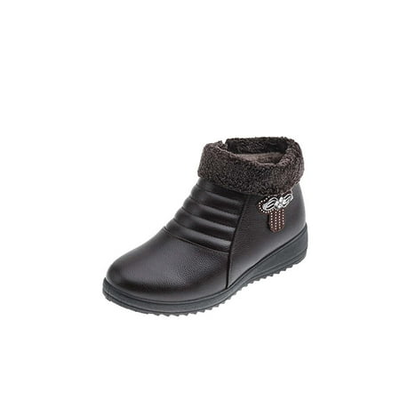 Winter Snow Shoes for Womens Warm Fleece Lined Ankle Boots Anti Slip Platform Round Toe Booties with Side Zipper
Winter Snow Shoes for Womens Warm Fleece Lined Ankle Boots Anti Slip Platform Round Toe Booties with Side Zipper