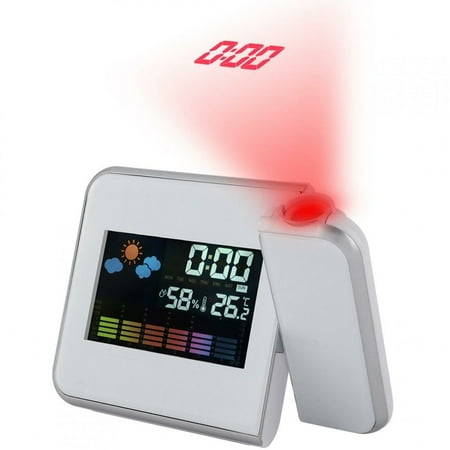 POINTERTECK Projection Alarm Clock Smart LCD Display LED Backlight Projector Digital Weather Snooze Alarm Clock Max/ Min Temperature & Humidity Records Clock White
POINTERTECK Projection Alarm Clock Smart LCD Display LED Backlight Projector Digital Weather Snooze Alarm Clock Max/ Min Temperature & Humidity Records Clock White