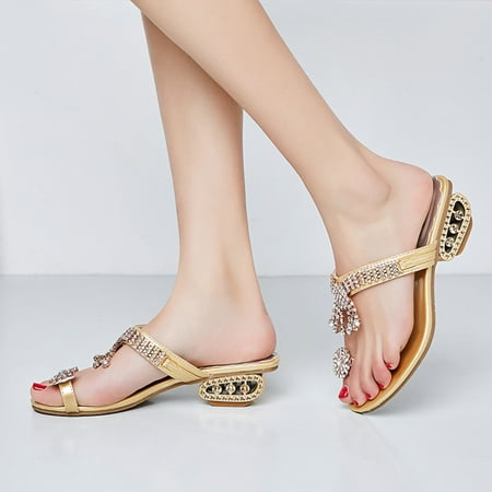 DAETIROS Sandals for Women- Youth Rhinestones Slippers Womens Sandals Gold Size 8.5
DAETIROS Sandals for Women- Youth Rhinestones Slippers Womens Sandals Gold Size 8.5