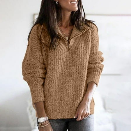 Yohome Women s Autumn And Winter Casual Loose Solid Color Stitching