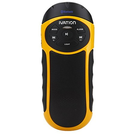 Ivation Bike Beakin: Portable Rechargeable Bluetooth Speakers & MP3 Player w/ MicroSD Card Slot, AUX Input, FM Radio & Built in Flashlight - Yellow