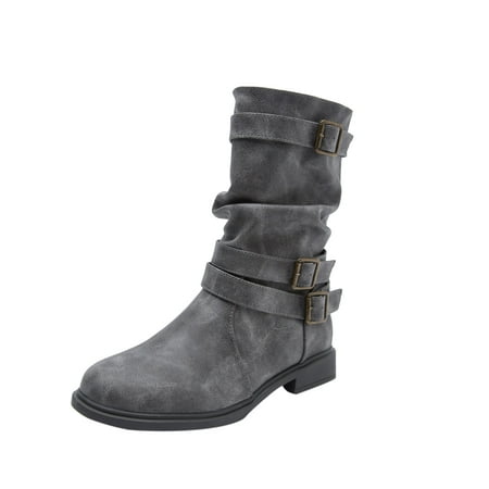 jsaierl Women s Shoes Fashion Minimalistic Solid Color British Style Round Toe Low-heel Buckle Boots
jsaierl Women s Shoes Fashion Minimalistic Solid Color British Style Round Toe Low-heel Buckle Boots