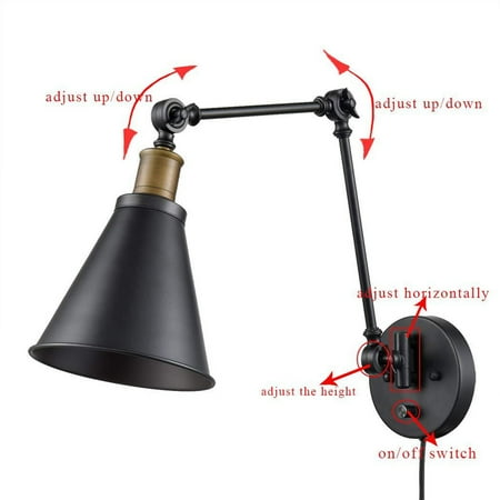 Black Home Decor Dimmable Switch Swing Arm Stairs Bedside Plug In Wall Sconce
Black Home Decor Dimmable Switch Swing Arm Stairs Bedside Plug In Wall Sconce